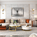 Moderna sala de estar com armazenamento de móveis Mesa de centro em mármore